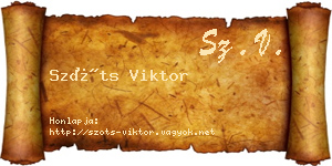 Szőts Viktor névjegykártya